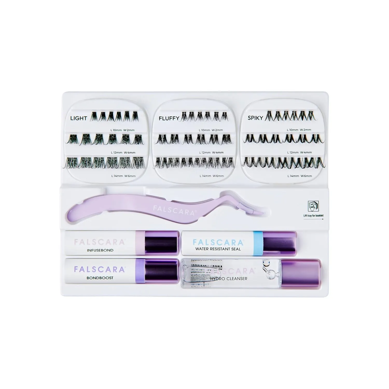 STUDIO Lash Extension Kit, 54 Stackable Lash Clusters, Medium Volume, 10mm-14mm, ‘Xtra’, False Eyelashes, InfuseBond, Water-Resistant Seal, BondBoost, Hydro Cleanser, Applicator