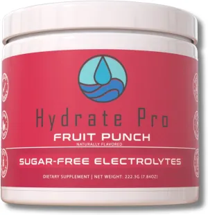 Sugar-Free Electrolyte Powder | 1000mg High-Sodium Electrolyte Complex | POTS Support & Keto Flu Prevention | 45 Servings Natural Hydration (Fruit Punch)
