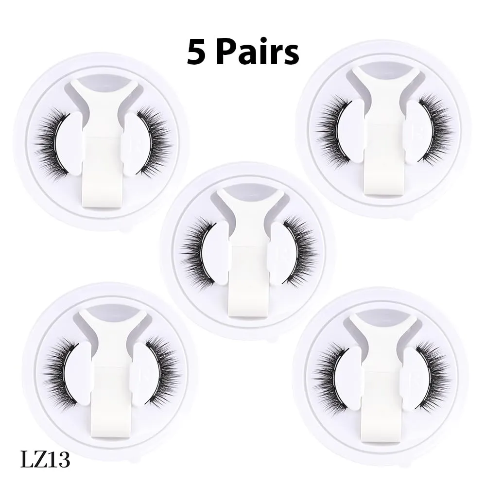 SULV Magnetic Fake Eyelashes 1 Pairs/2 Pairs/5Pairs Set To Choose, Natural Looking Magnetic Lashes Kit, Best 8D Look, Reusable Fake Eye Lash (LZ-13-5 Pairs Pack)