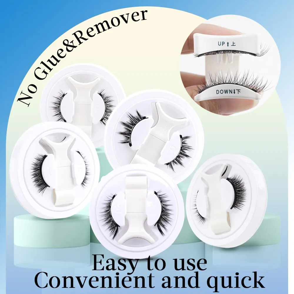 SULV Magnetic Fake Eyelashes 1 Pairs/2 Pairs/5Pairs Set To Choose, Natural Looking Magnetic Lashes Kit, Best 8D Look, Reusable Fake Eye Lash (LZ-13-5 Pairs Pack)