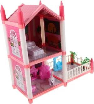 SUPVOX Princess Doll House Kit Terrace DIY Playhouse for Girls for Imaginative Play
