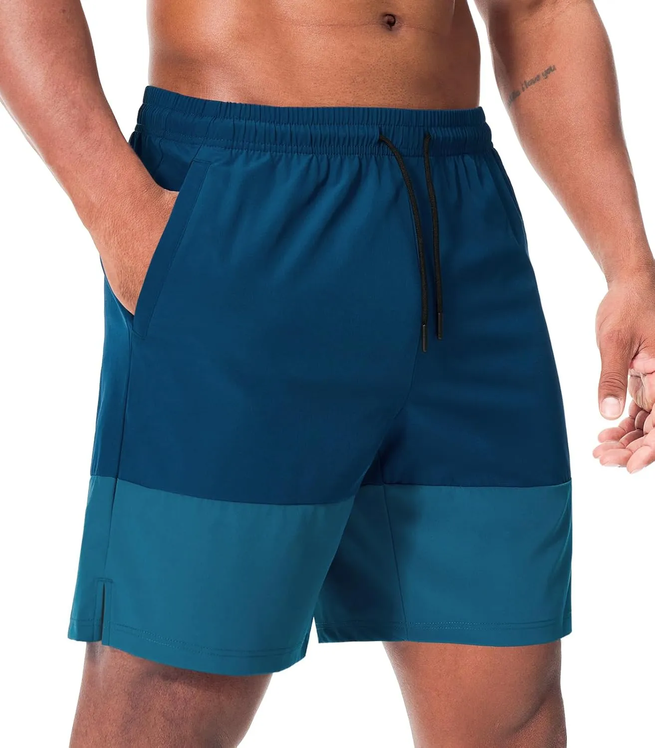 Suwangi Men’s Athletic Gym Shorts Workout Casual Running Shorts for Men Lightweight Quick-Dry Sweat Short with Zipper Pocket