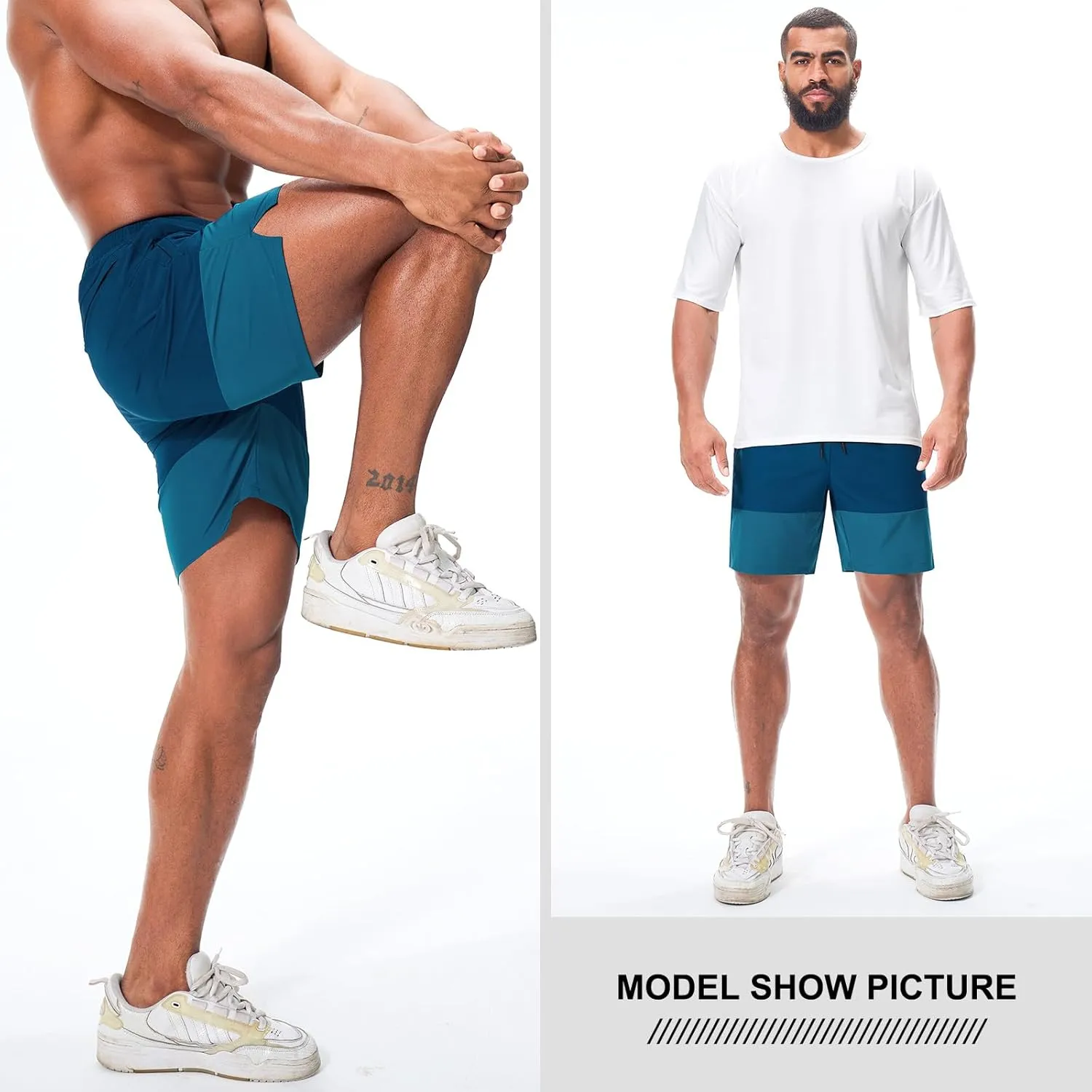 Suwangi Men’s Athletic Gym Shorts Workout Casual Running Shorts for Men Lightweight Quick-Dry Sweat Short with Zipper Pocket