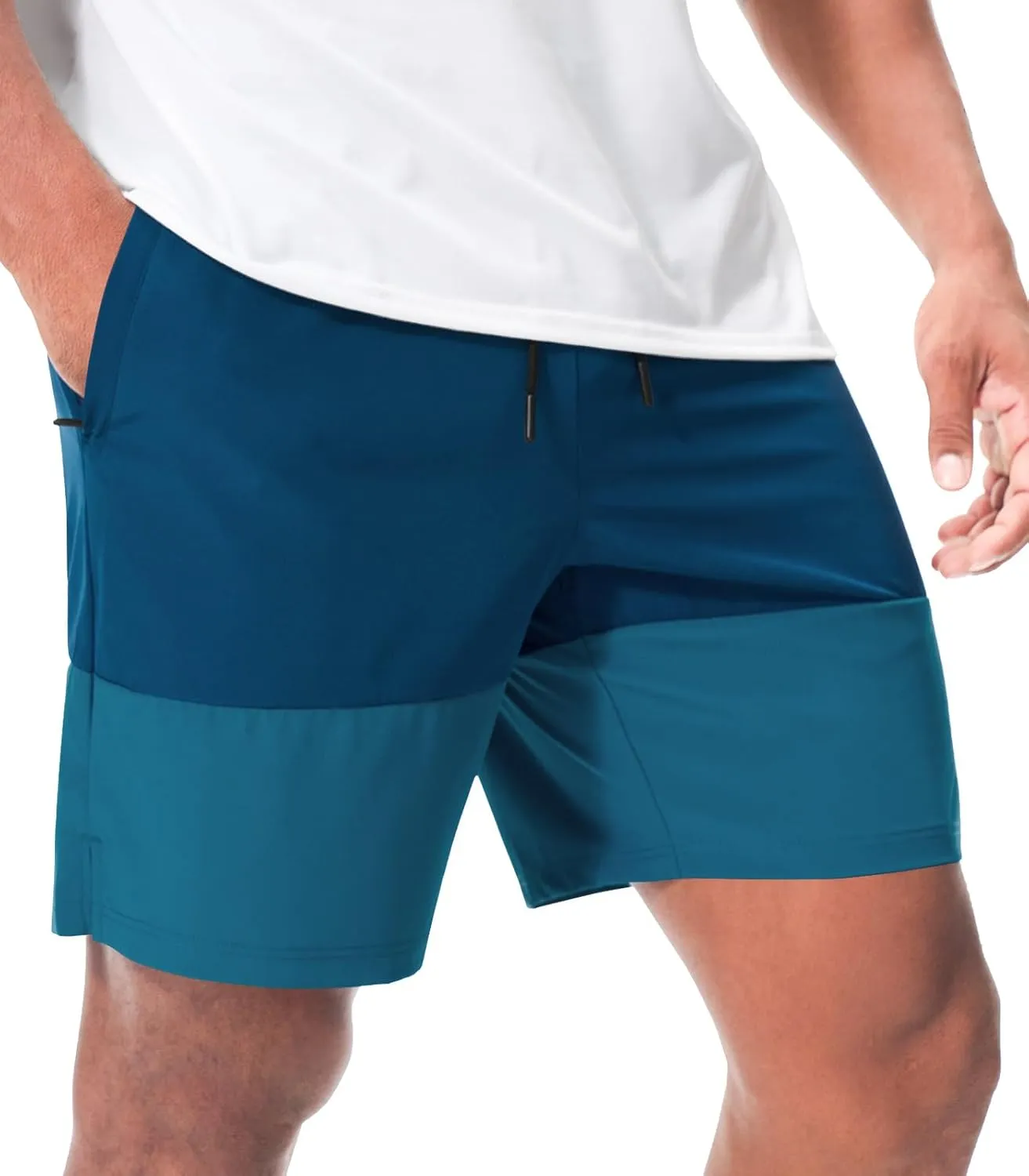 Suwangi Men’s Athletic Gym Shorts Workout Casual Running Shorts for Men Lightweight Quick-Dry Sweat Short with Zipper Pocket