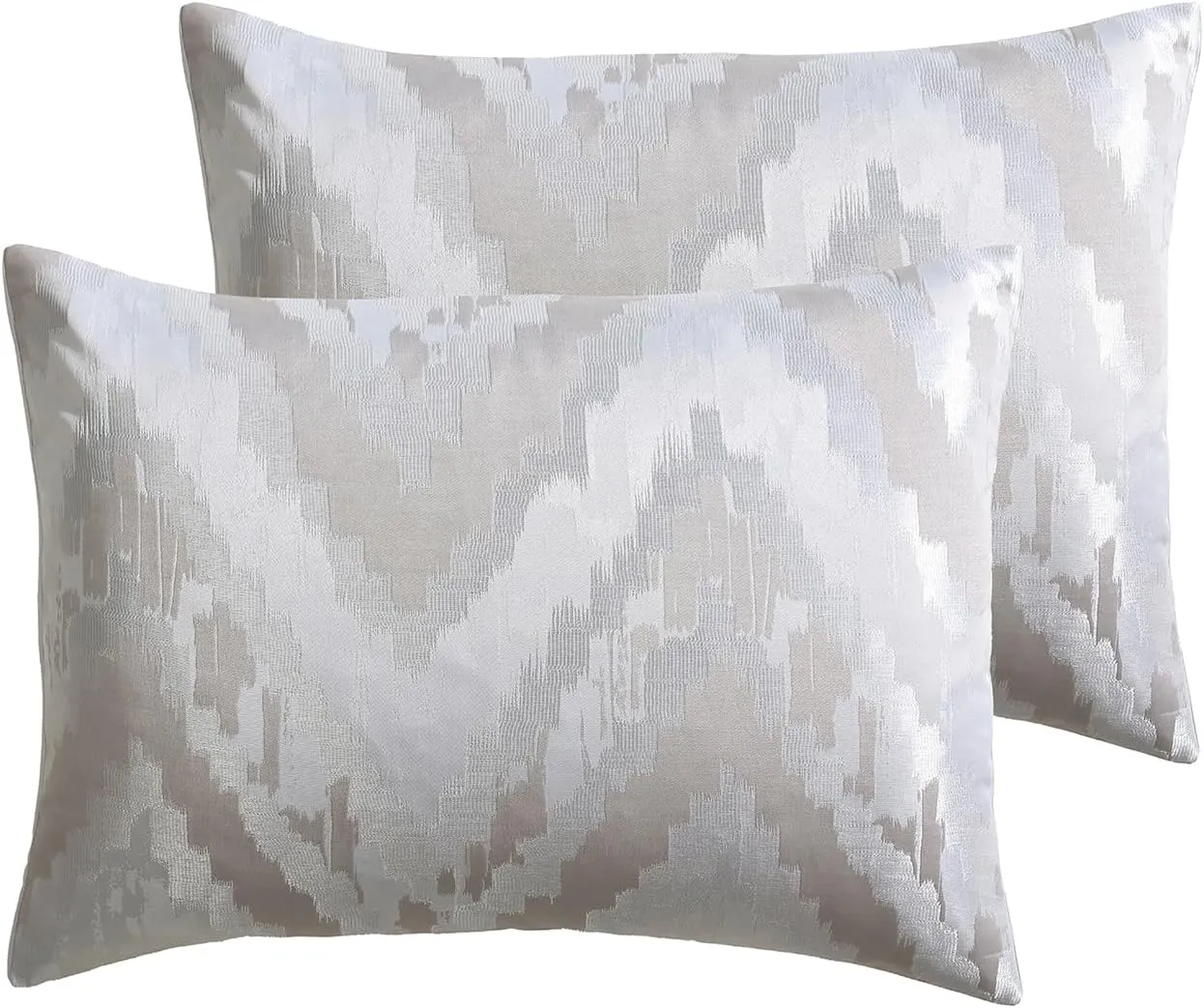 TAHARI Home - Queen Size Comforter, 5-Piece Jacquard Bedding Set with Matching Shams & Decorative Pillows (Lilliana Collection, Light Grey)
