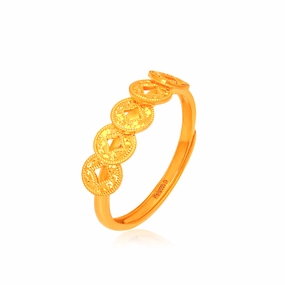 TAKA Jewellery 999 Pure Gold Adjustable Ring