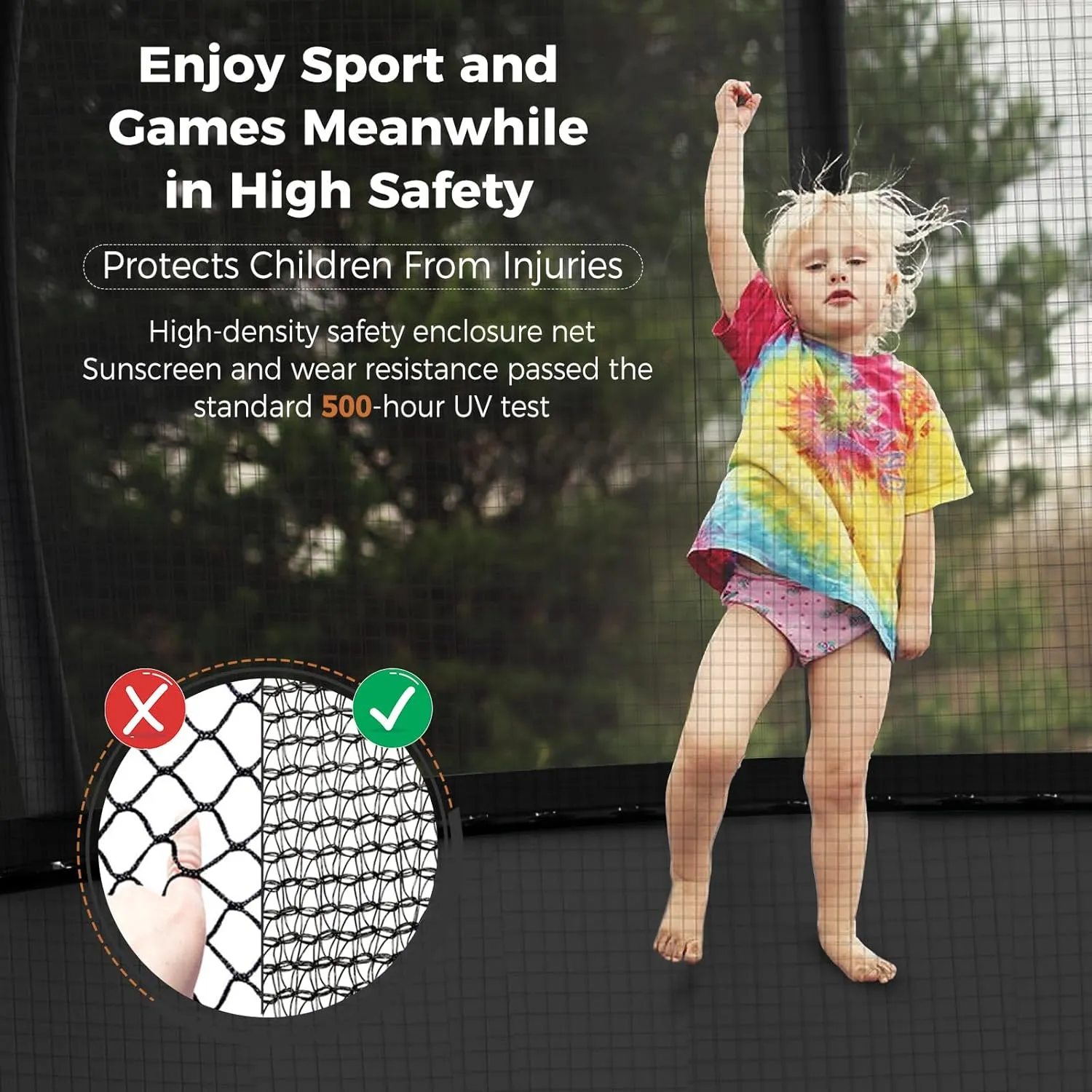 Tatub 10 12 14 15 16FT Outdoor Trampoline with Lights for Kids and Adults, Outdoor Recreational Trampolines with Sprinkler & Stakes, Basketball Hoop & Enclosure Net