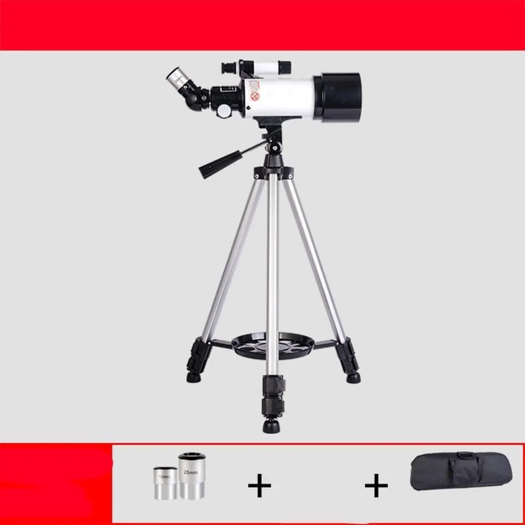 Telescope 70mm Aperture Astronomical Refracting Telescope for Kids Beginners Travel Telescope for AduIt with Portable Travel Bag and 10mm/25mm Eyepiece (Color : Package 3) (Package 1)