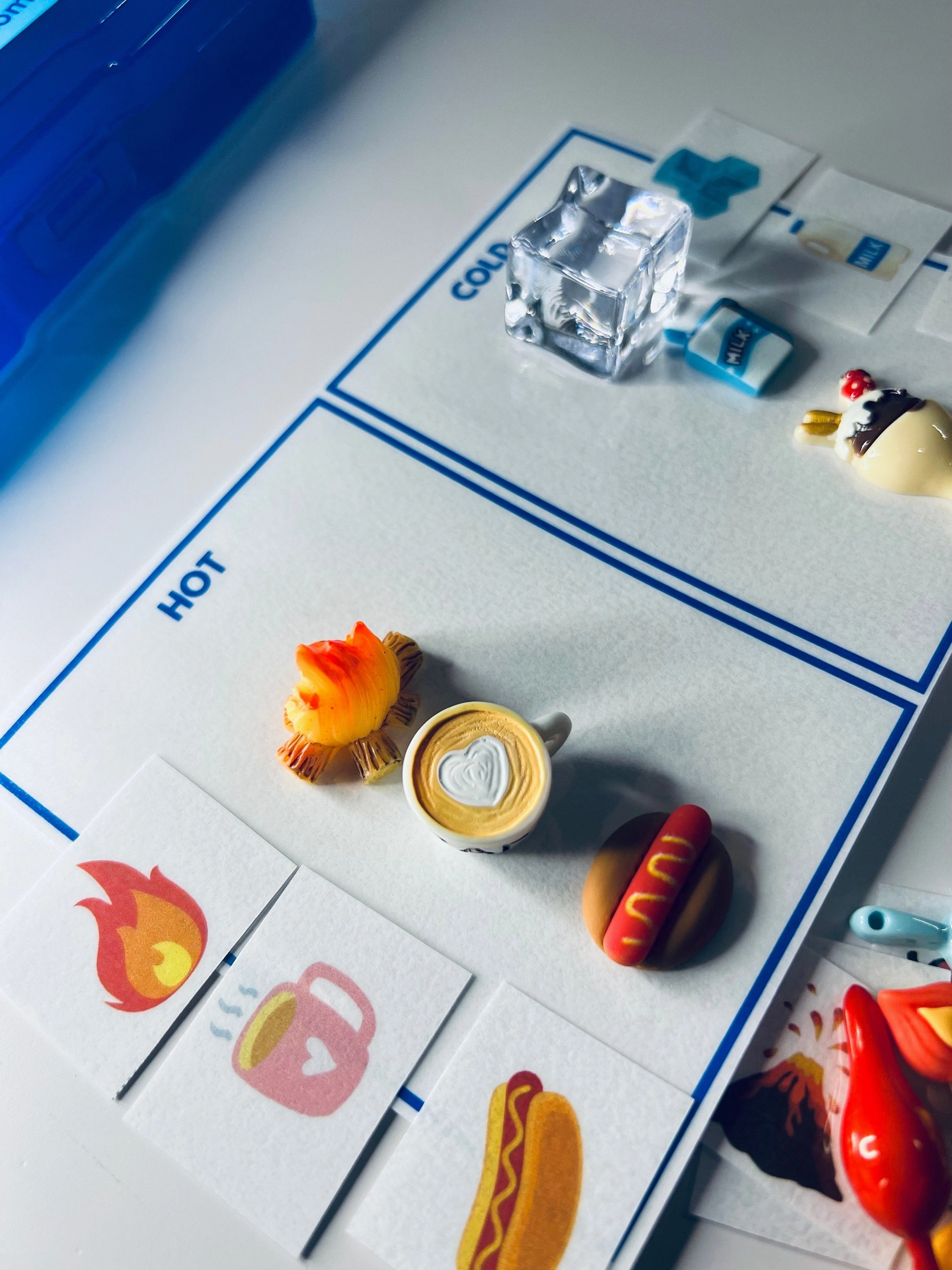 TEMPERATURE Preschool SCIENCE Sort Hot Cold  Task Box with Mini Objects and Pictures - Miniature Objects - Speech Therapy Task Box