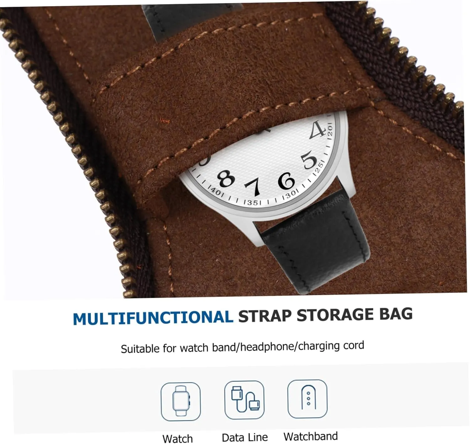 TENDYCOCO 2 Pcs Watch Bag Clippers Watch Storage Case Watch Carrying Case Single Watch Case Watch Bracelet Storage Bag Watches Watch Display Case Storage Bags Transparent Kit Cowhide Coffee