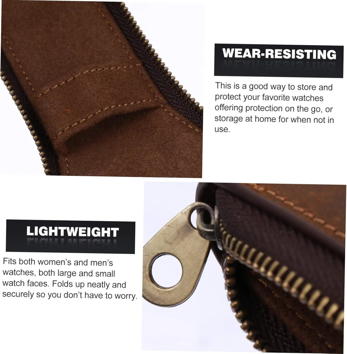 TENDYCOCO 2 Pcs Watch Bag Clippers Watch Storage Case Watch Carrying Case Single Watch Case Watch Bracelet Storage Bag Watches Watch Display Case Storage Bags Transparent Kit Cowhide Coffee