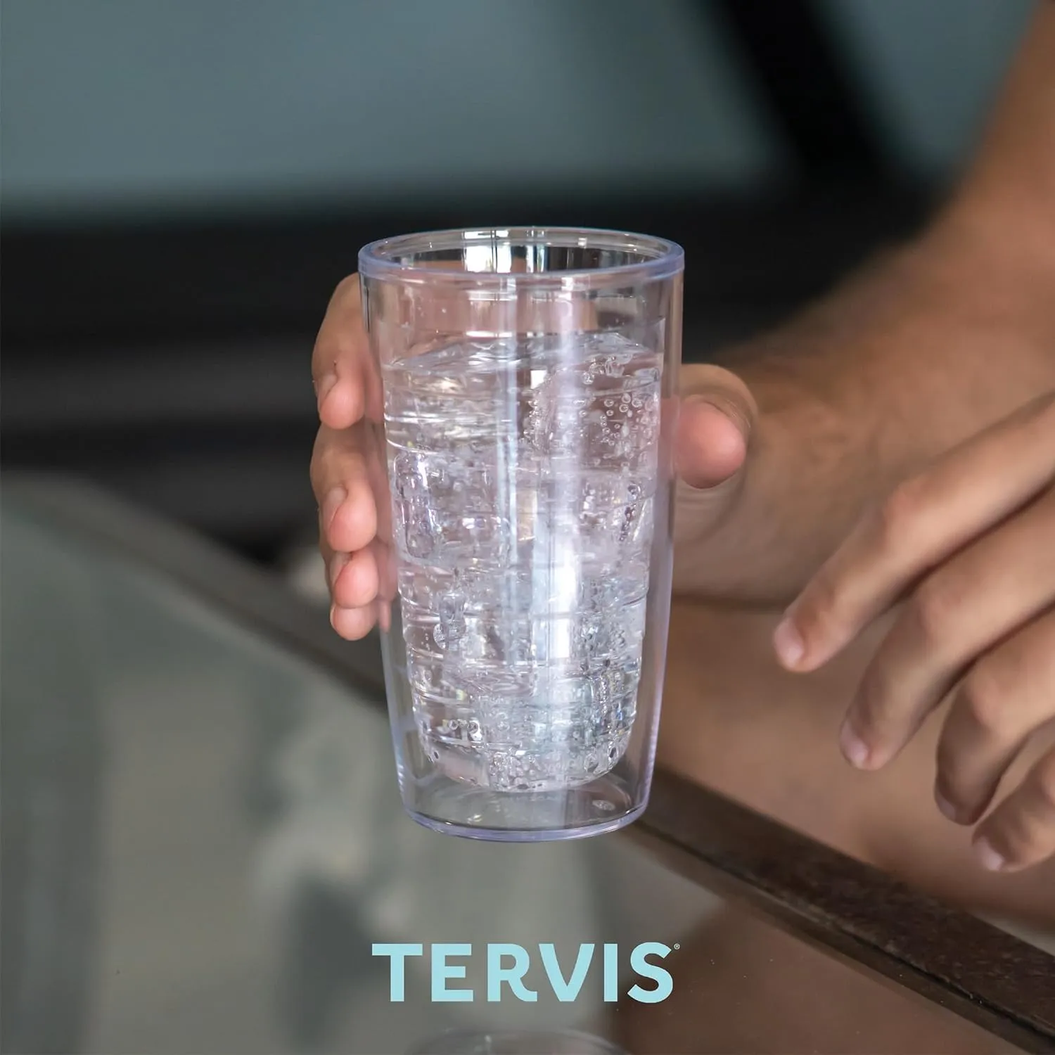 Tervis Clear & Colorful Tabletop - Bayou View Collection Made in USA Double Walled Insulated Tumbler Travel Cup Keeps Drinks Cold & Hot, 16oz - 4pk, Assorted Pastels