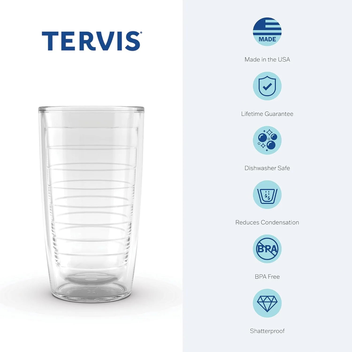Tervis Clear & Colorful Tabletop Made in USA Double Walled Insulated Tumbler Travel Cup Keeps Drinks Cold & Hot, 16oz - 4pk, Elderberry Wild