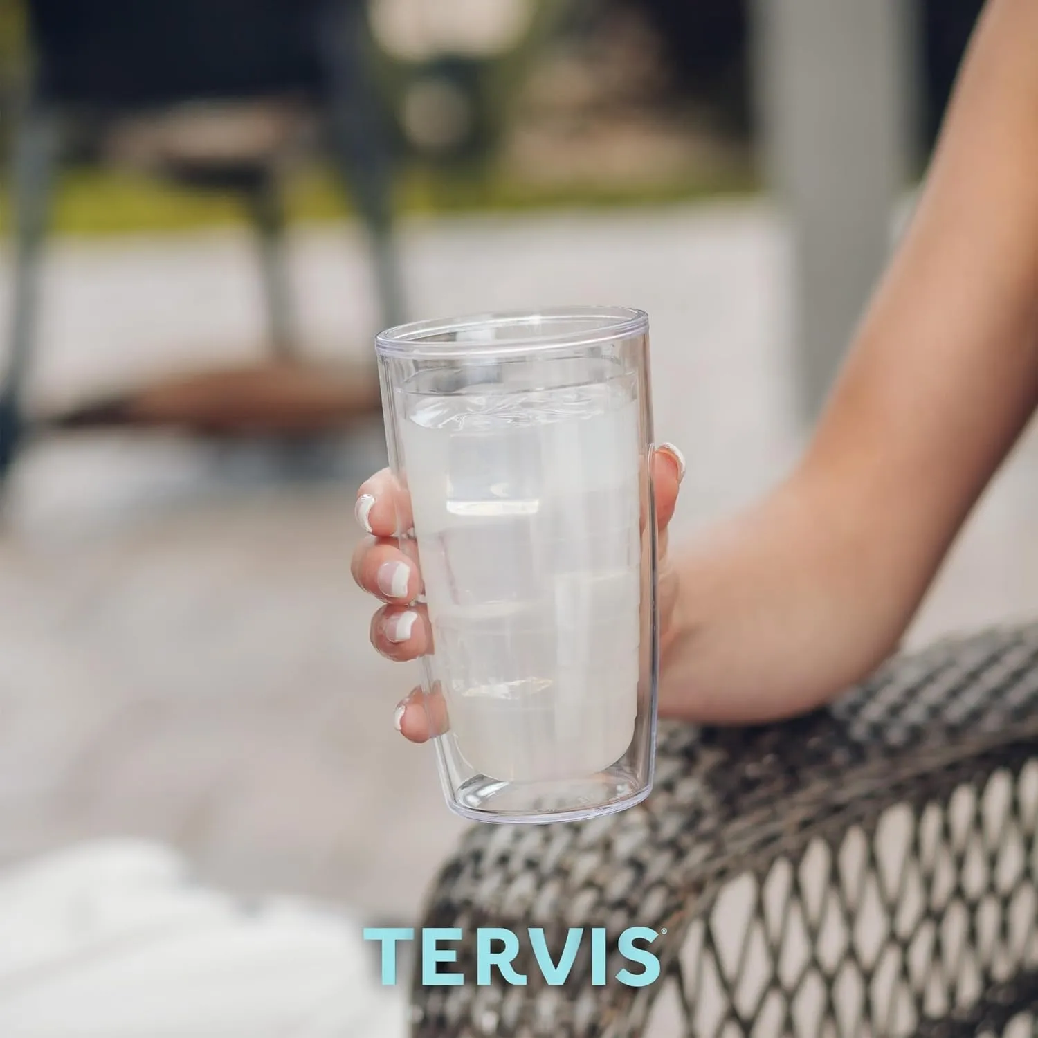 Tervis Made in USA Double Walled Fiesta Insulated Tumbler Cup Keeps Drinks Cold & Hot, 16oz, Lapis Stripes