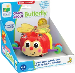 The Learning Journey Early Learning – Crawl About Butterfly Musical Crawling Aid – Baby Toys & Gifts for Boys & Girls Ages 6  Months, Multi