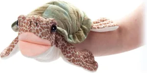 The Petting Zoo Sea Turtle Hand Puppet Stuffed Animal Plushie, Gifts for Kids, Puppetz Animals, Sea Turtle Interactive Puppets Plush Toy 19 Inches