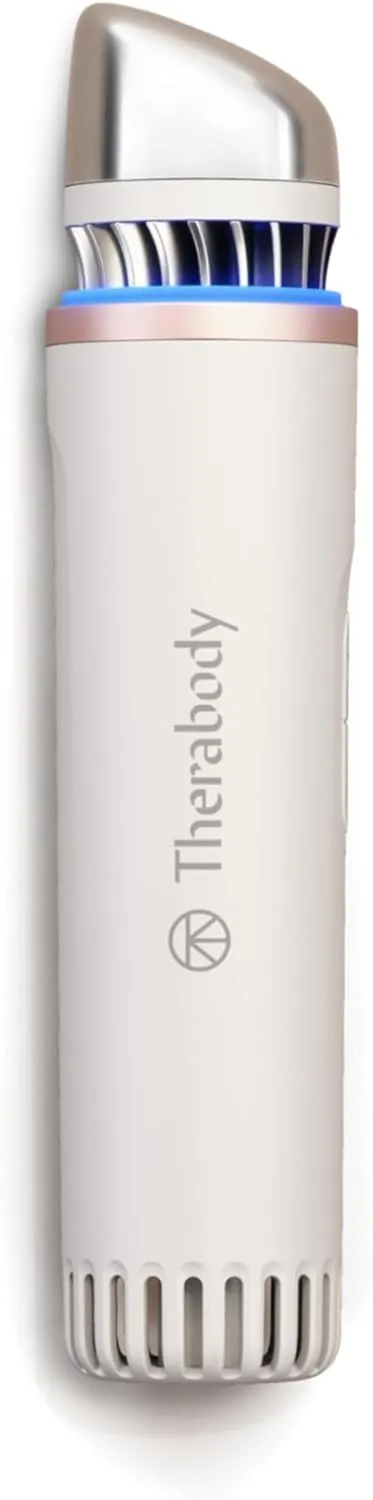 Therabody TheraFace Depuffing Wand – Cold and heat skincare treatment to depuff and glow; beauty wand, face roller and eye massager for dark circles and radiant skin, White