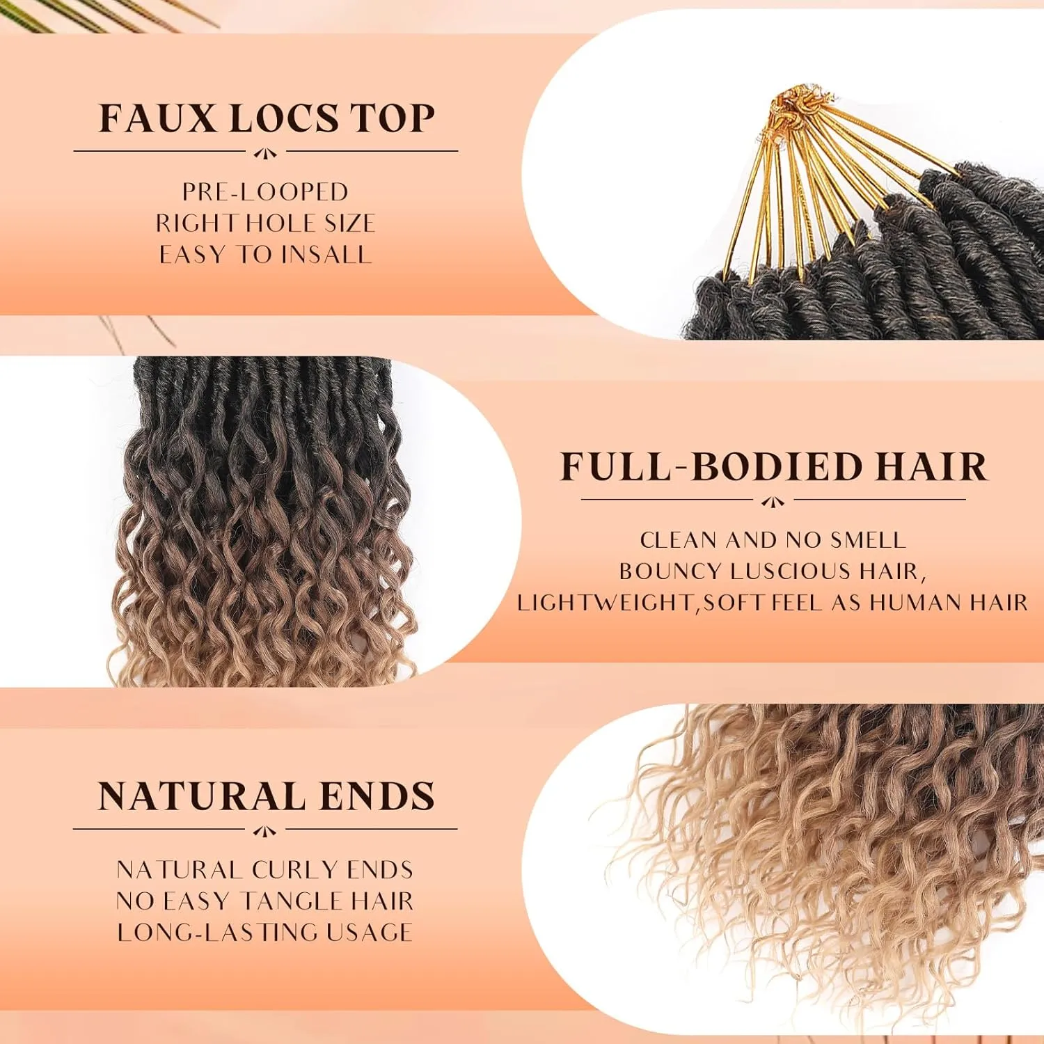 Three Tone Pre-Looped Goddess Locs Crochet Hair for Black Women- 8 Packs 18 Inch Faux Locs Crochet Hair With Deep Wave Curly Ends |Prelooped Synthetic Crochet Braids|Lightweight(18",T1B/30/27#)