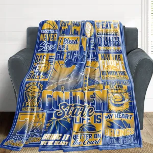 Throw Blanket for Couch, Cooling Blankets for Hot Sleepers, Golden State Basketball Gifts for Men and Women, 60x50 Inches, Merch Kids Boys