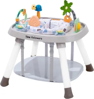 Time Followers® Baby Activity Center | 3-Stage 4Modes Standing Play Table | Baby Essential,Exersaucer, Jumper & Bouncer | Montessori-Inspired Design for Ages 6M  (Beige)