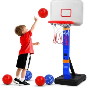 Toddler Basketball Hoop Indoor, 27.55" to 54.33" Height Adjustable Mini Basketball Hoop Outdoor, Toys for Age 3  Boys Girls Kids Babies Gifts Birthday Children's Day Parent Games Learning Exercising