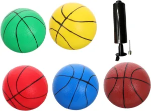 Totority 6pcs Inflatable Mini Basketball Set with Pump Soft Replacement for Indoor and Outdoor for Pool and Over-Door Basketball Games