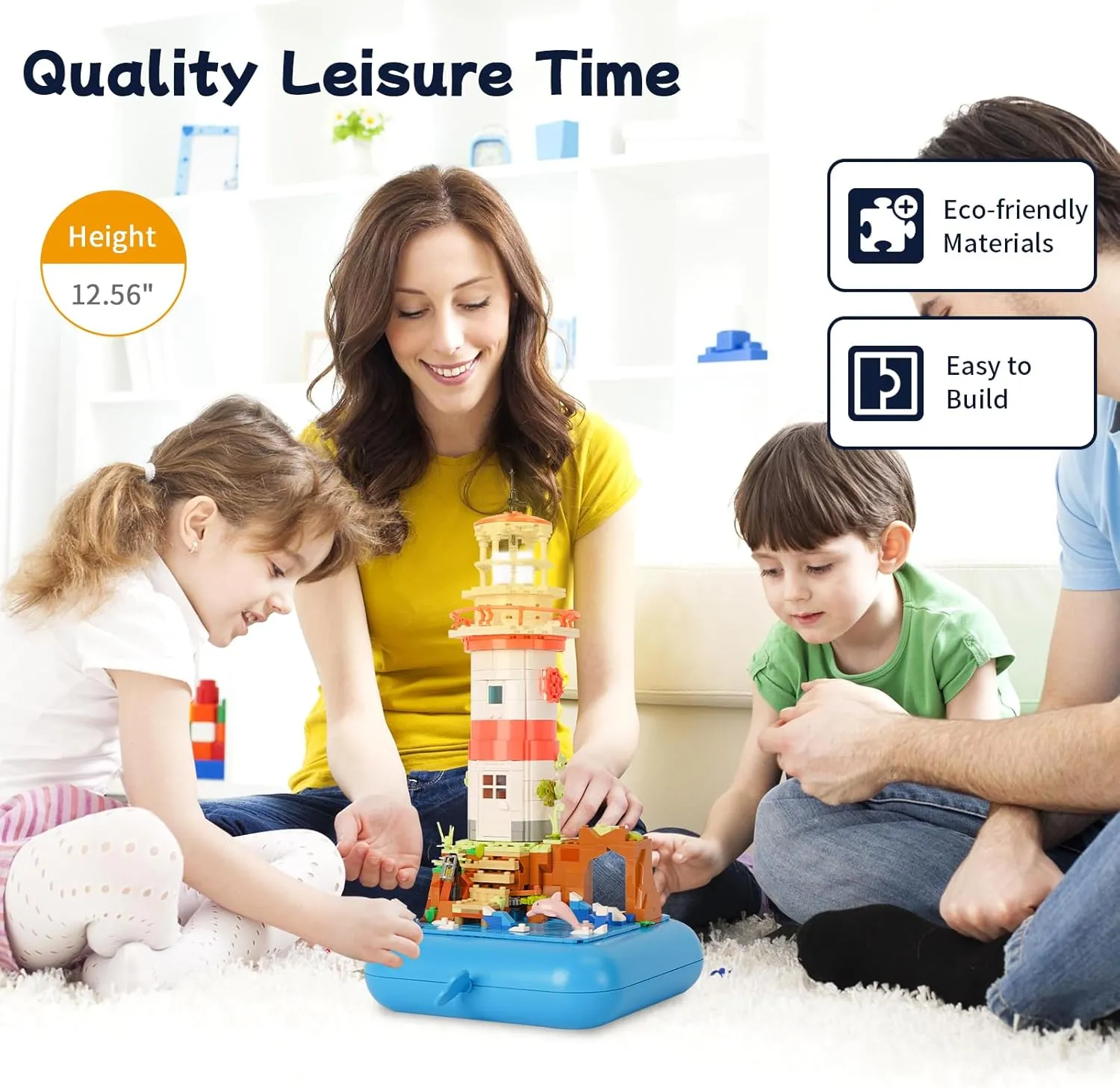 Toy Building Block Set, Lighthouse with Music Box Small Bricks Kit, Creative Construction Mini Building Block, 3D Puzzle Hobbies Christmas Birthday Gift for Kids Boys Girls 8  909 PCS