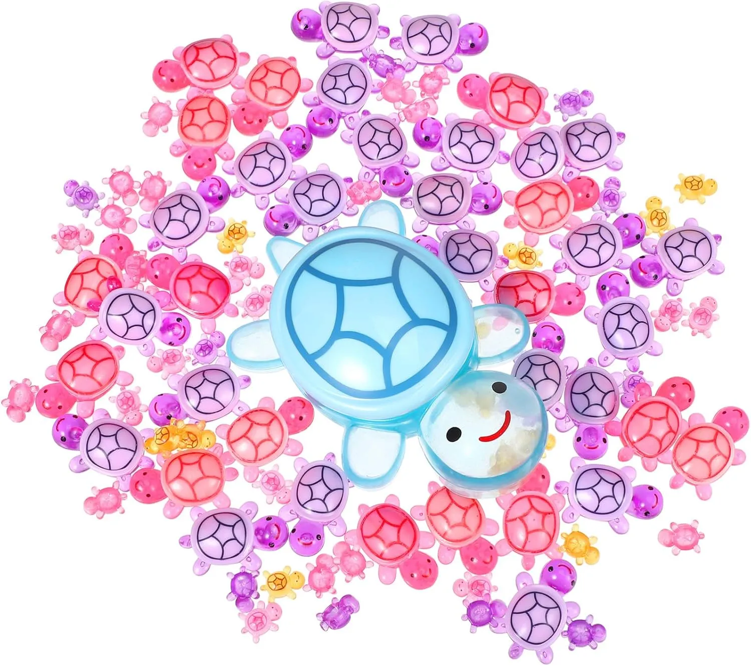 Toyvian 90pcs Mini Resin Turtle Decor: Glow in The Dark Tiny Sea Turtles Figurines 17/4.9/2.1CM Miniature Luminous Tortoises Micro Landscape Ornament for Garden Fish Tank Dollhouse, Game