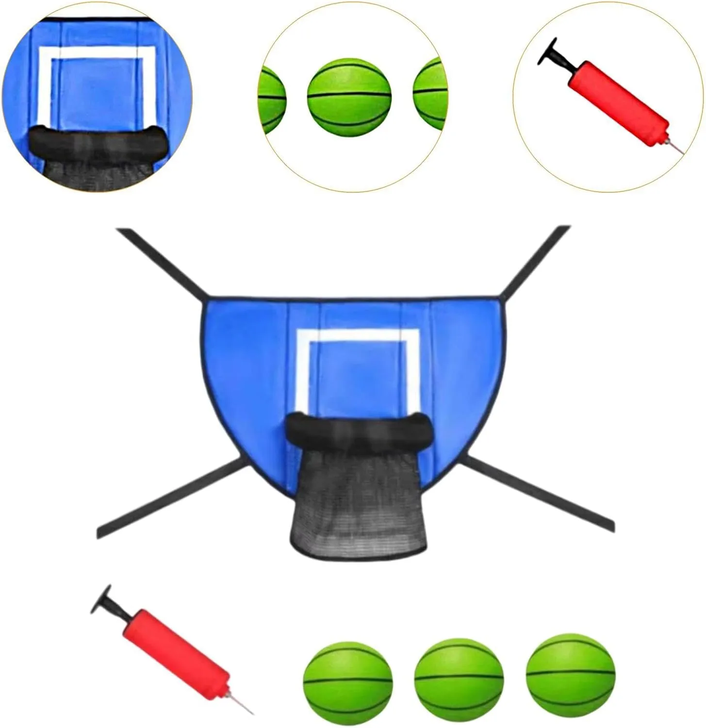 Trampoline Basketball Hoop Attachment Set, Universal Basketball Goal Sports Toy, Trampoline Accessories for Lovers