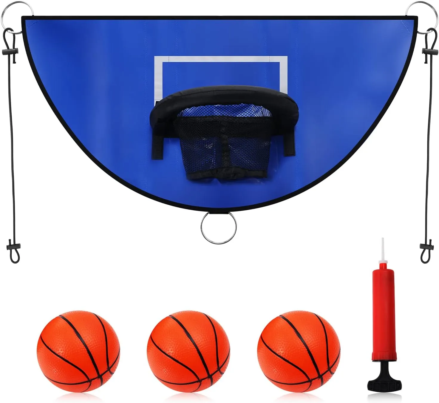 Trampoline Basketball Hoop, Breakaway Rim for Dunking Trampoline Basketball Attachment with Mini Basketballs Trampoline Accessory for Kids Adults Indoor Outdoor Use