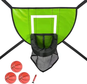 Trampoline Basketball Hoop, Kids Basketball Stand with Pump and Mini Ball, Breakaway Rim for Dunking Trampoline Basketball Attachment for Kids Boys Girls Indoor Outdoor Sports Playing