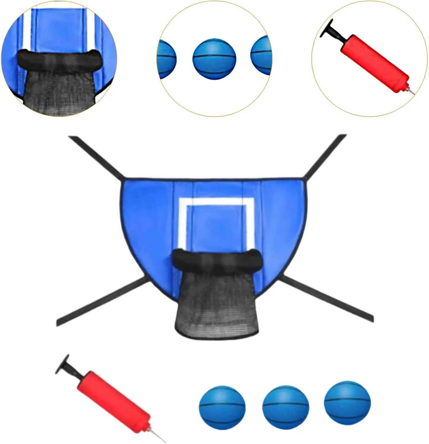 Trampoline Basketball Hoop Set Trampoline Accessories Easy Installation Soft Basketball Goal for Training Most Trampolines