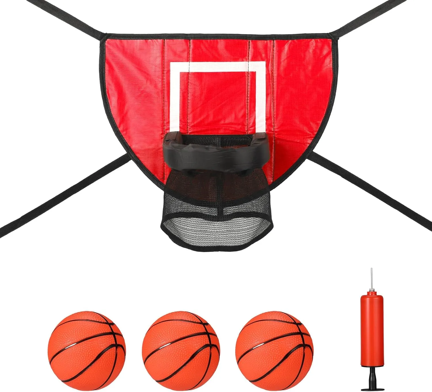 Trampoline Basketball Hoop Set, Trampoline Basketball Hoop Attachment Waterproof Basketball Goal for Trampoline Soft Basketball Game Accessories for All Ages Basketball Lovers