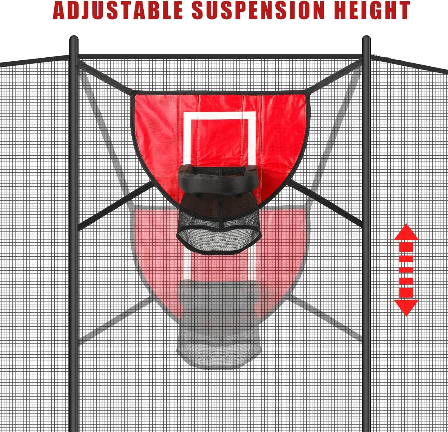 Trampoline Basketball Hoop Set, Trampoline Basketball Hoop Attachment Waterproof Basketball Goal for Trampoline Soft Basketball Game Accessories for All Ages Basketball Lovers