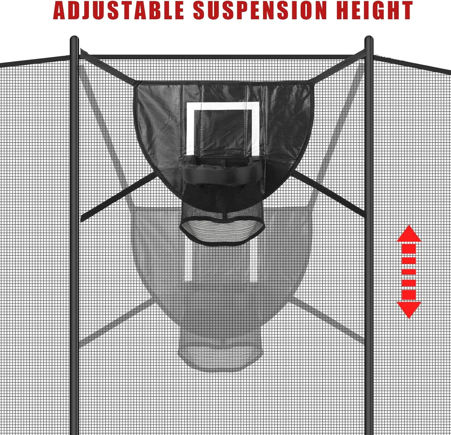 Trampoline Basketball Hoop Set, Trampoline Basketball Hoop Attachment Waterproof Basketball Goal for Trampoline Soft Basketball Game Accessories for All Ages Basketball Lovers
