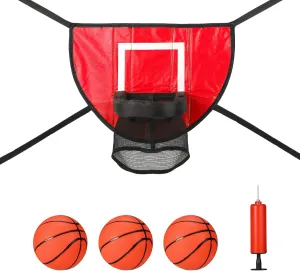 Trampoline Basketball Hoop Set, Trampoline Basketball Hoop Attachment Waterproof Basketball Goal for Trampoline Soft Basketball Game Accessories for All Ages Basketball Lovers