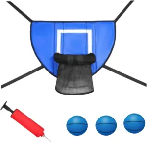 Trampoline Basketball Hoop Set with 3 Mini Balls and 1 Pump Waterproof Basketball Goal for Children Kids Adults Training