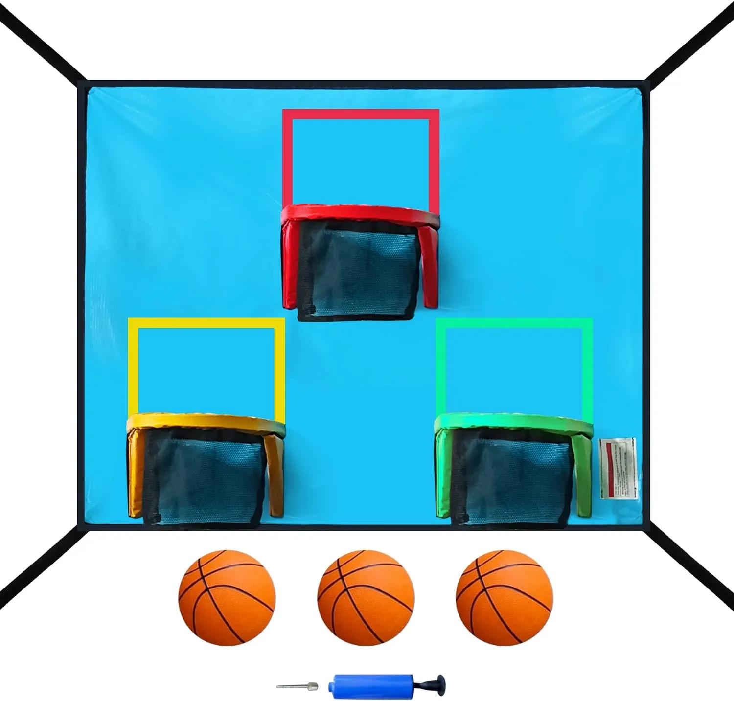 Trampoline Basketball Hoop With 3 Hoops and Balls - Lightweight, Universal Attachment, Easy to Install