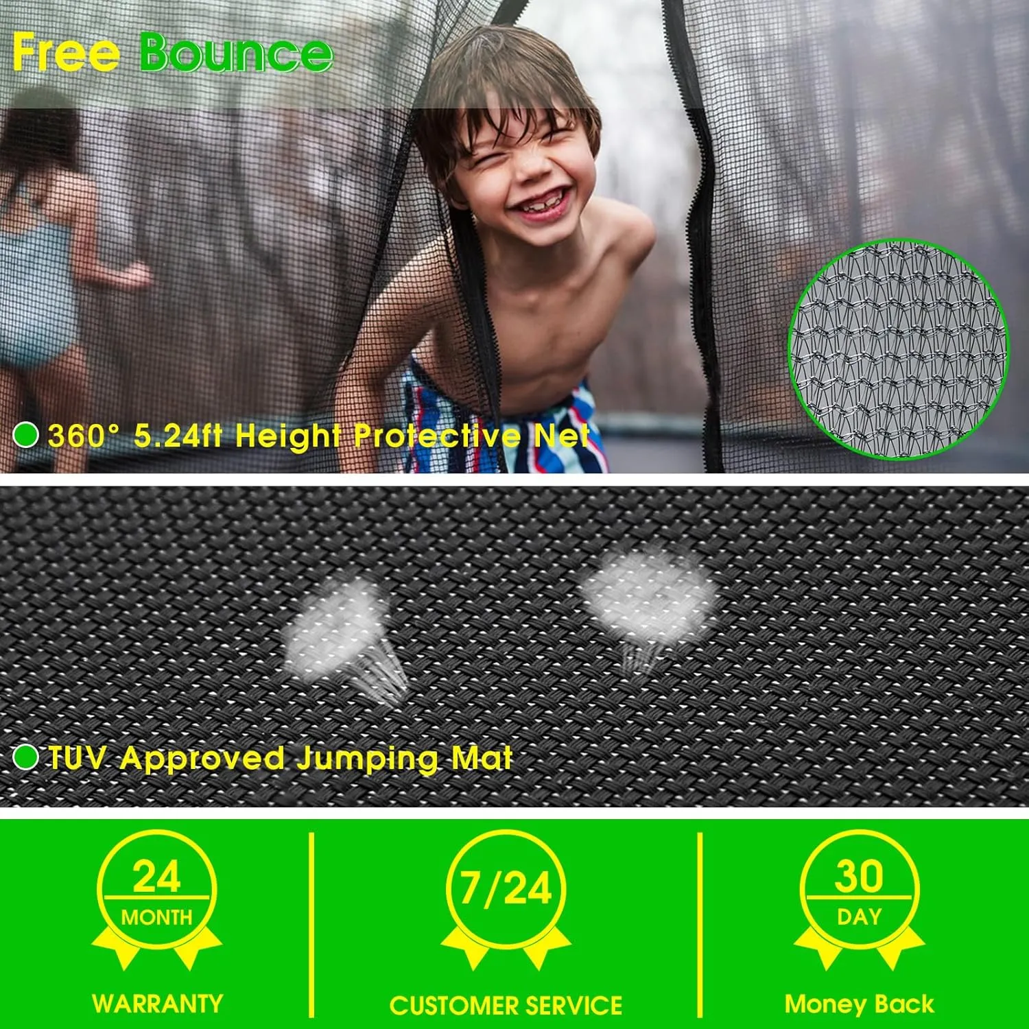 Tranpoline 1500LBS 16 15 14 12 10 8 FT Tranpoline for 7-10 Kids and Adults, Windproof Outdoor Tranpoline with Enclosure Net, Basketball Hoop, Easy to Install & Last Long - ASTM Approved