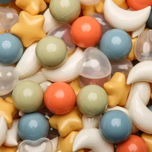 TRENDPLAY Star Ball Pit Balls 100-Piece Set: Vibrant Mix of Shapes - Larger Star Heart Shapes for Kids, Perfect for Parties, Playtime, Small or Medium