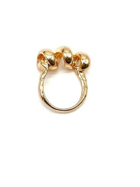 Triple Bead Open Ring - Fluffy