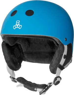 Triple Eight Snow Audio Ski and Snowboard Helmet with Built-in Speakers, Blue Rubber, Small/Medium