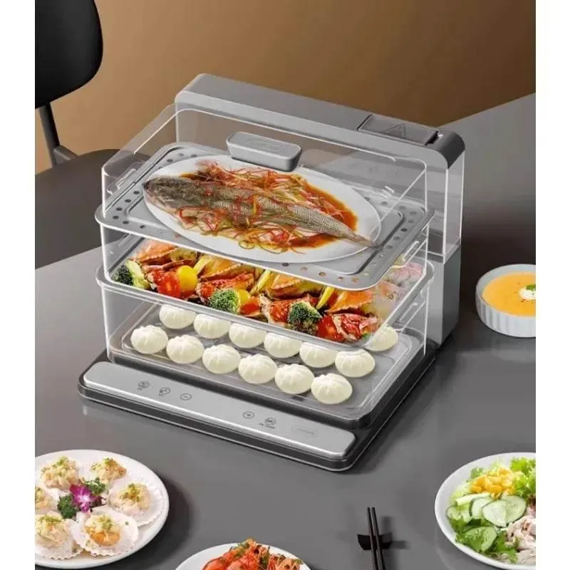 Triple Layer Electric Food Steamer - Multi-Cook Kitchen Appliance