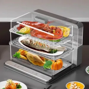 Triple Layer Electric Food Steamer - Multi-Cook Kitchen Appliance
