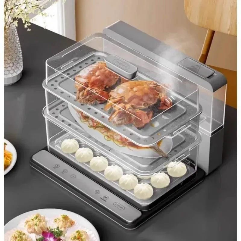 Triple Layer Electric Food Steamer - Multi-Cook Kitchen Appliance