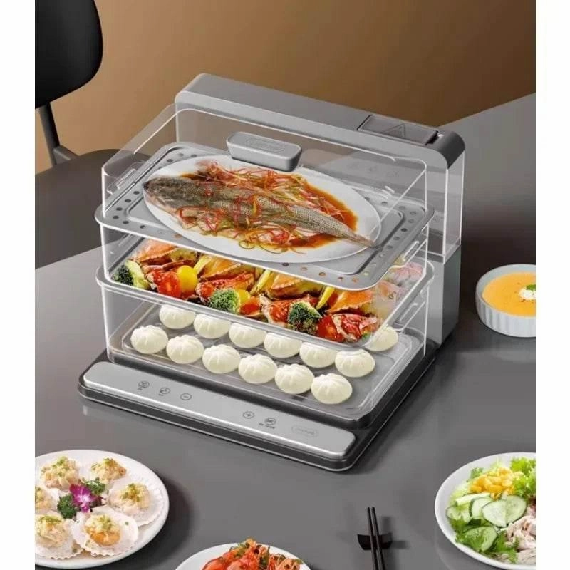 Triple Layer Electric Food Steamer - Multi-Cook Kitchen Appliance