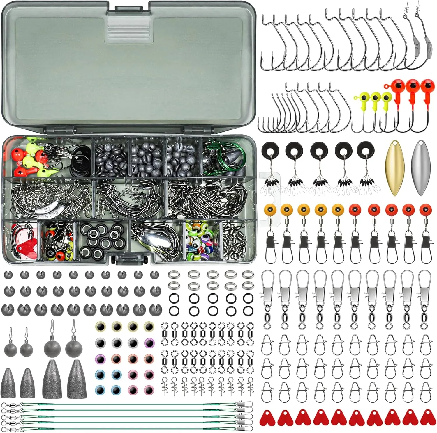TRUSCEND Widely Used Fishing Lures & Tackle Kit Worth Ever Penny, Selected Fishing Kit for Starter Freshwater Saltwater, Economic/Giftable/Premium Fishing Gear Set Available, for Family