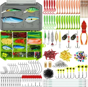 TRUSCEND Widely Used Fishing Lures & Tackle Kit Worth Ever Penny, Selected Fishing Kit for Starter Freshwater Saltwater, Economic/Giftable/Premium Fishing Gear Set Available, for Family