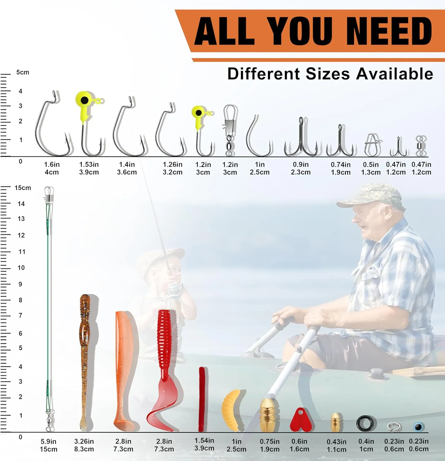 TRUSCEND Widely Used Fishing Lures & Tackle Kit Worth Ever Penny, Selected Fishing Kit for Starter Freshwater Saltwater, Economic/Giftable/Premium Fishing Gear Set Available, for Family