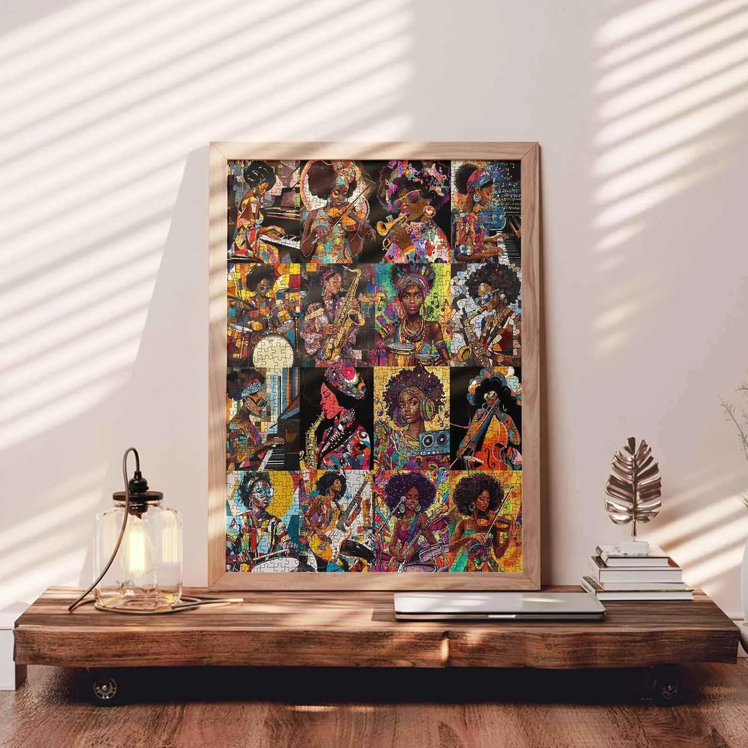 Tucocoo African Women Black Girl 1000 Piece Jigsaw Puzzle for Adults Playing Musical Art Puzzles, Africa Female DIY Crafts Puzzle Challenging Family Games, Educational Toys for Teens Gifts Wall Decor